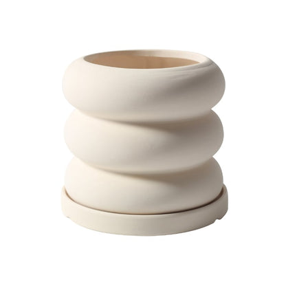 Donut - Pflanzentopf mit Saucer In / Outdoor Beige