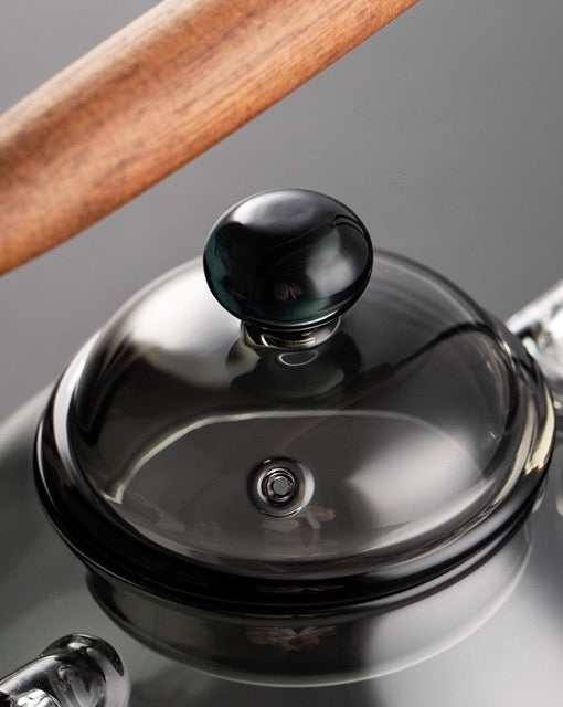 Toshiro | Rauchgraue Hitzeresistente Glas Teekessel & Cup