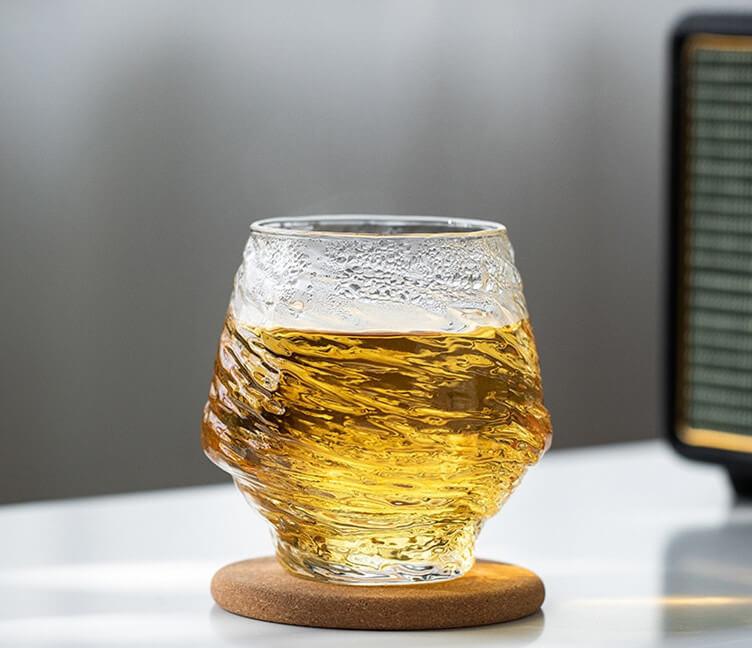 Japanischer Zyklon Hammer Pattern Glas Water Cup - 4 Stück