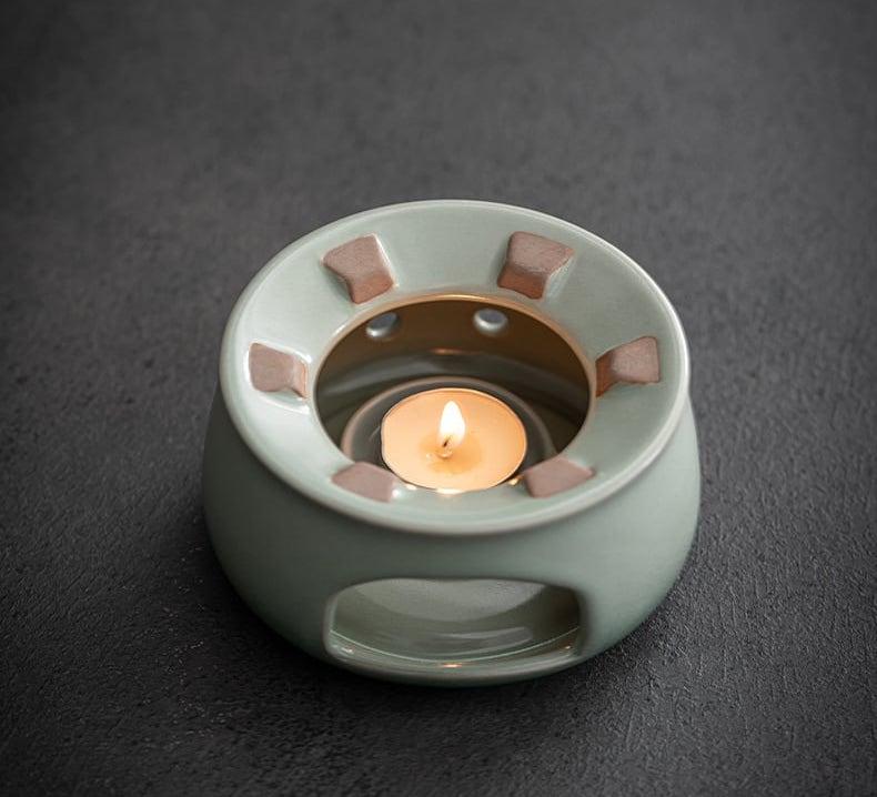 Japanischer Stil Ashtray Pottery Side Grip Teapot Candle Tea Warmer Set