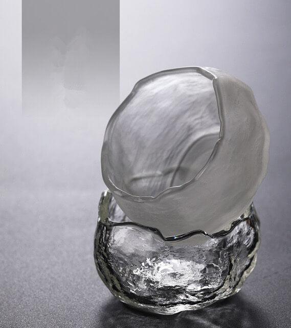 ADO Japanisches dickes Hammermuster Kleine Glas-Teeschale - 6 Stück