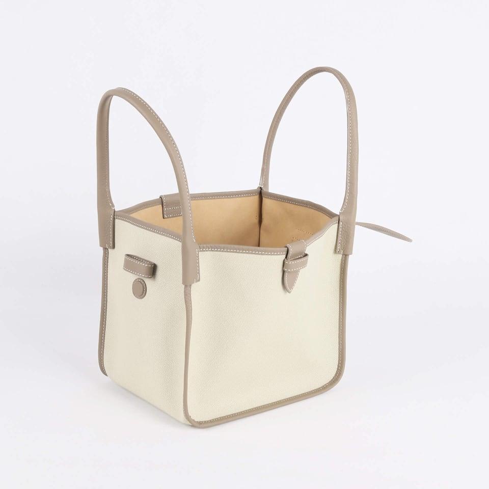 Classic Large Grau Zweihand-Canvas Square Swing Bag - Flügeltasche | SchulterBag | Handtasche