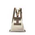 INA - Variety Tragetasche in Leder & Canvas Khaki
