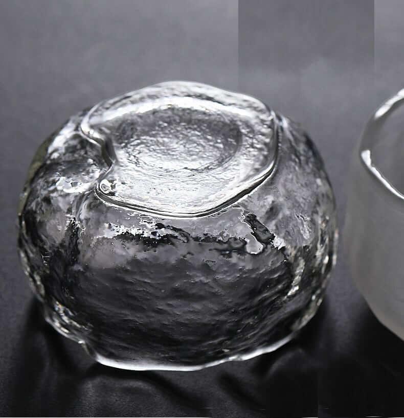 ADO Japanisches dickes Hammermuster Kleine Glas-Teeschale - 6 Stück