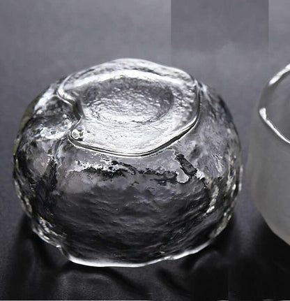 ADO Japanisches dickes Hammermuster Kleine Glas-Teeschale - 6 Stück