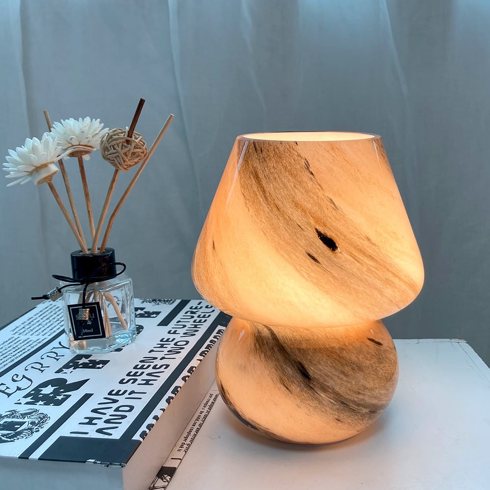 Murano Style Kleine Glaspilz-Tischlampe - Plug-in