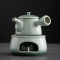 Japanischer Stil Ashtray Pottery Side Grip Teapot Candle Tea Warmer Set