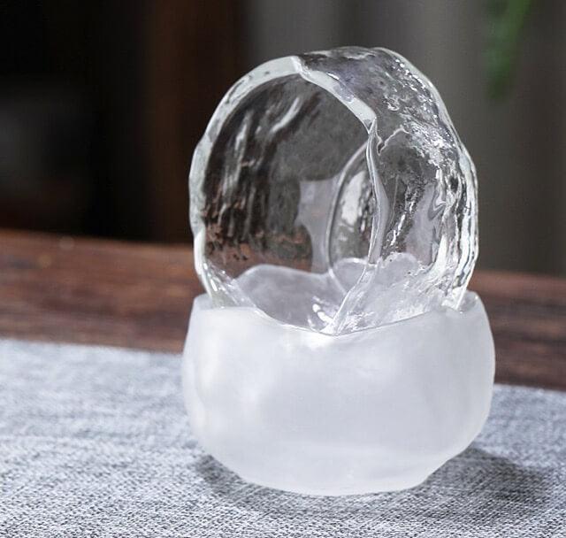 ADO Japanisches dickes Hammermuster Kleine Glas-Teeschale - 6 Stück