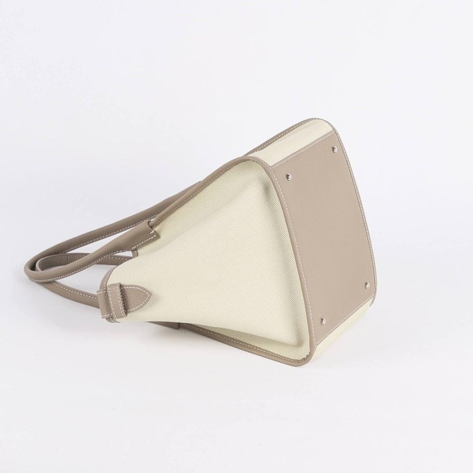Classic Large Grau Zweihand-Canvas Square Swing Bag - Flügeltasche | SchulterBag | Handtasche
