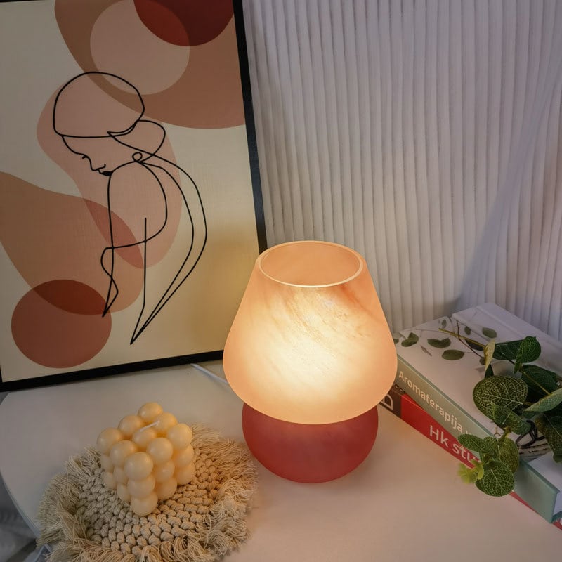 Murano Style Kleine Glaspilz-Tischlampe - Plug-in