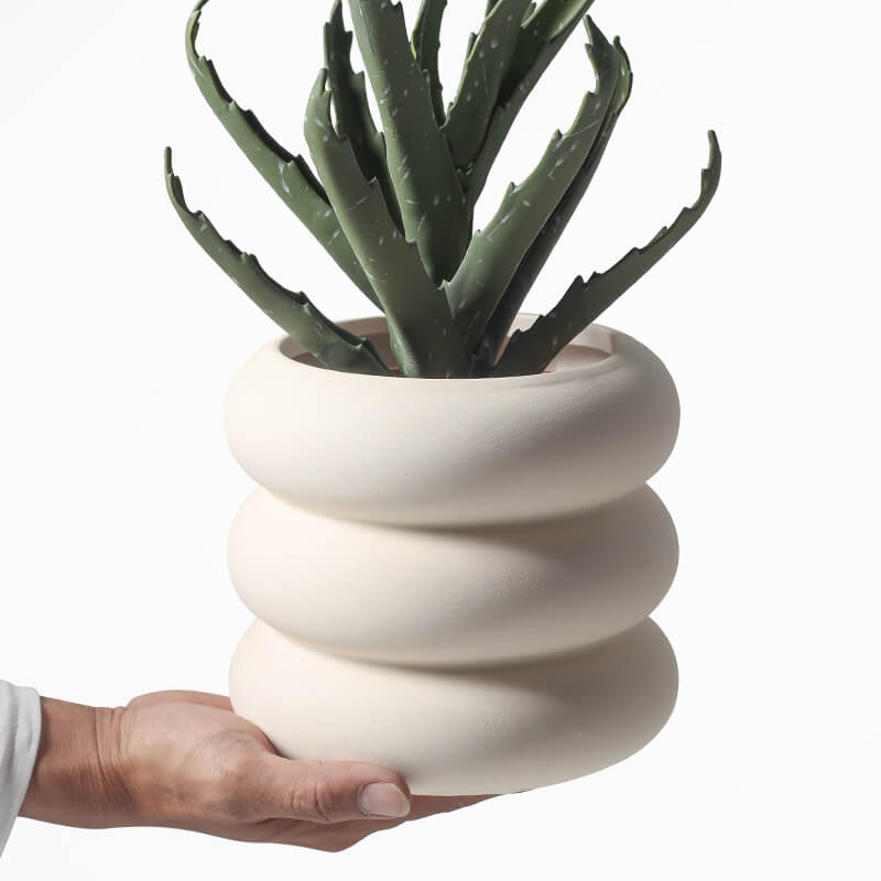 Donut - Pflanzentopf mit Saucer In / Outdoor Beige