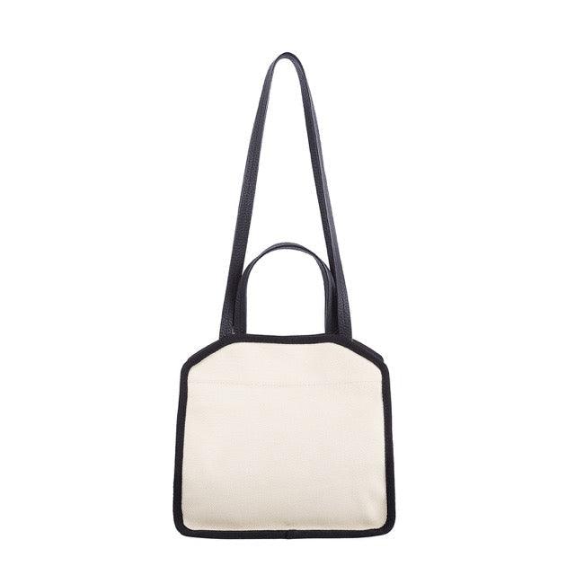 Schwarz & Weiß Canvas Square Große Kapazität Tragetasche | Handtasche | Crossbody Bag