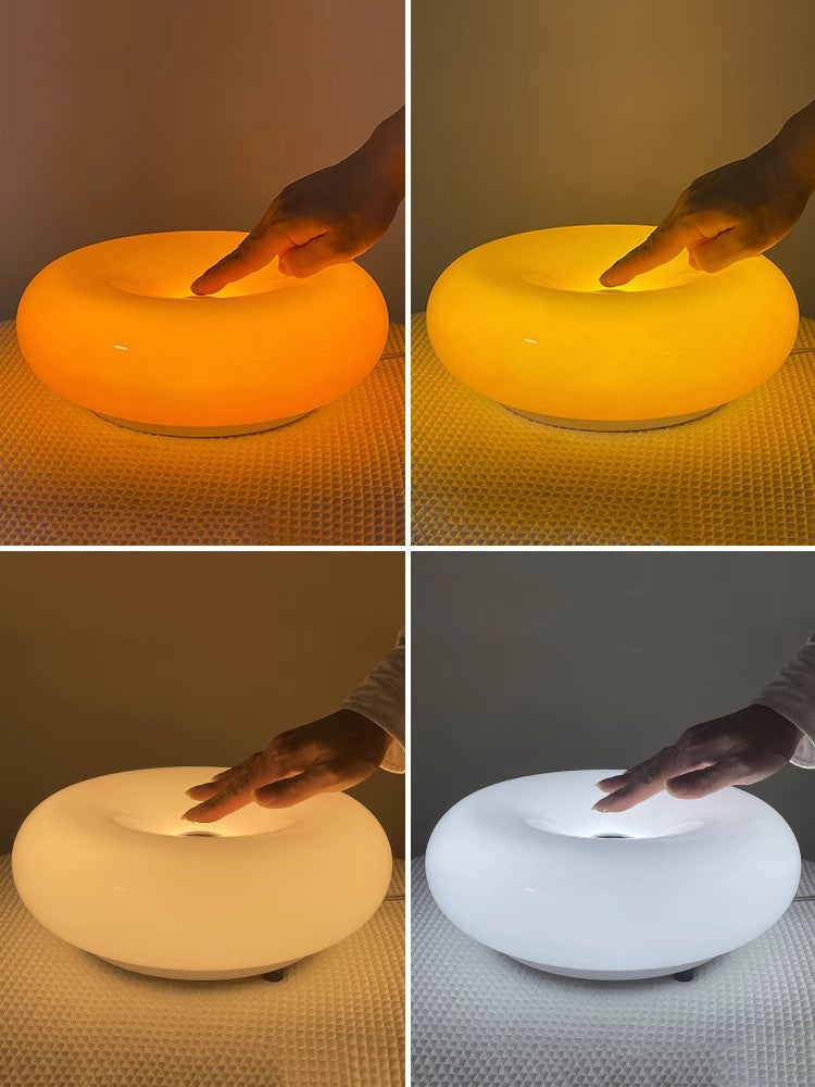 Varma LED Tisch / Wand Donut Lampe - Bernstein
