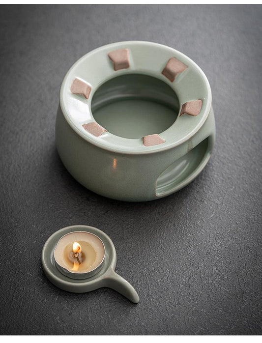 Japanischer Stil Ashtray Pottery Side Grip Teapot Candle Tea Warmer Set