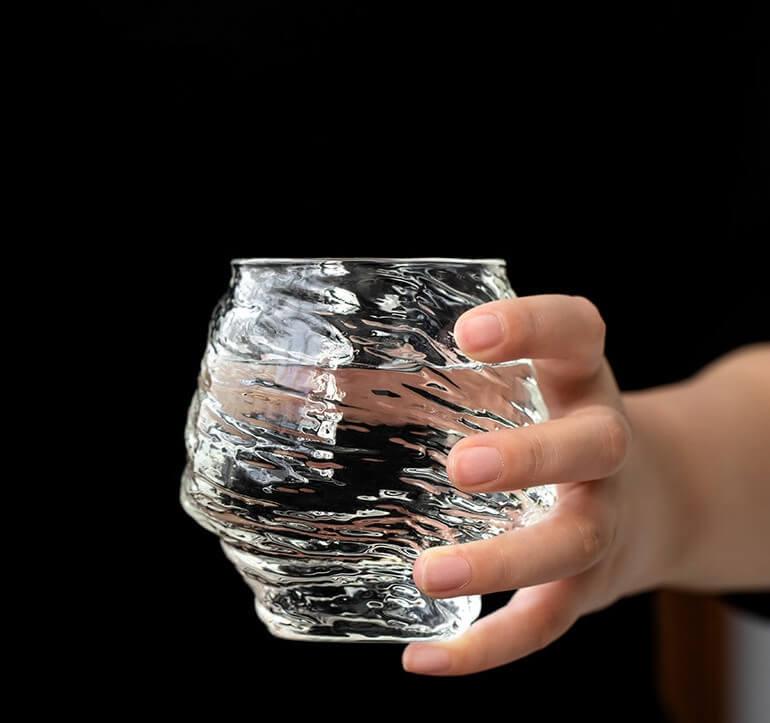 Japanischer Zyklon Hammer Pattern Glas Water Cup - 4 Stück