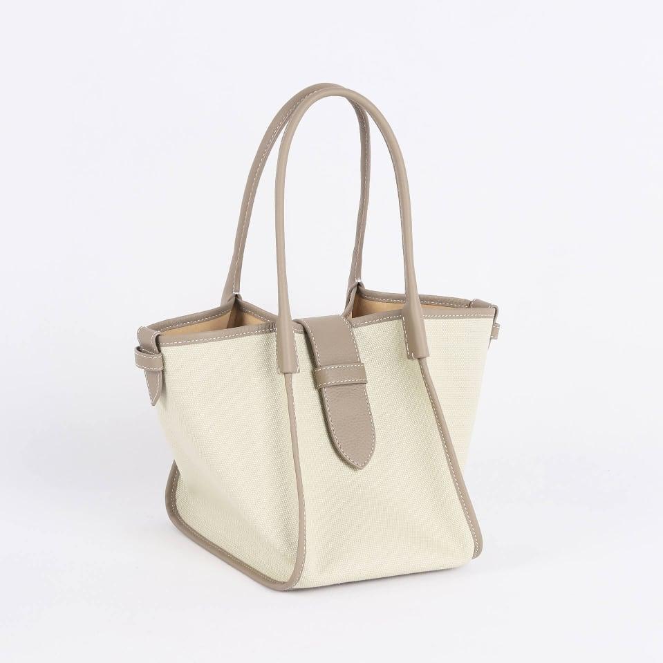 Classic Large Grau Zweihand-Canvas Square Swing Bag - Flügeltasche | SchulterBag | Handtasche
