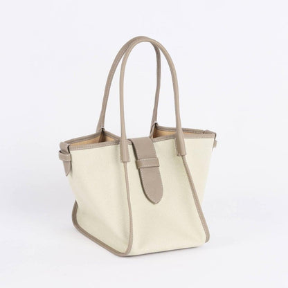 Classic Large Grau Zweihand-Canvas Square Swing Bag - Flügeltasche | SchulterBag | Handtasche