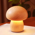 Massivholzpilz-Tischlampe - USB-wiederaufladbare LED-Schnurlos-Tischlampe