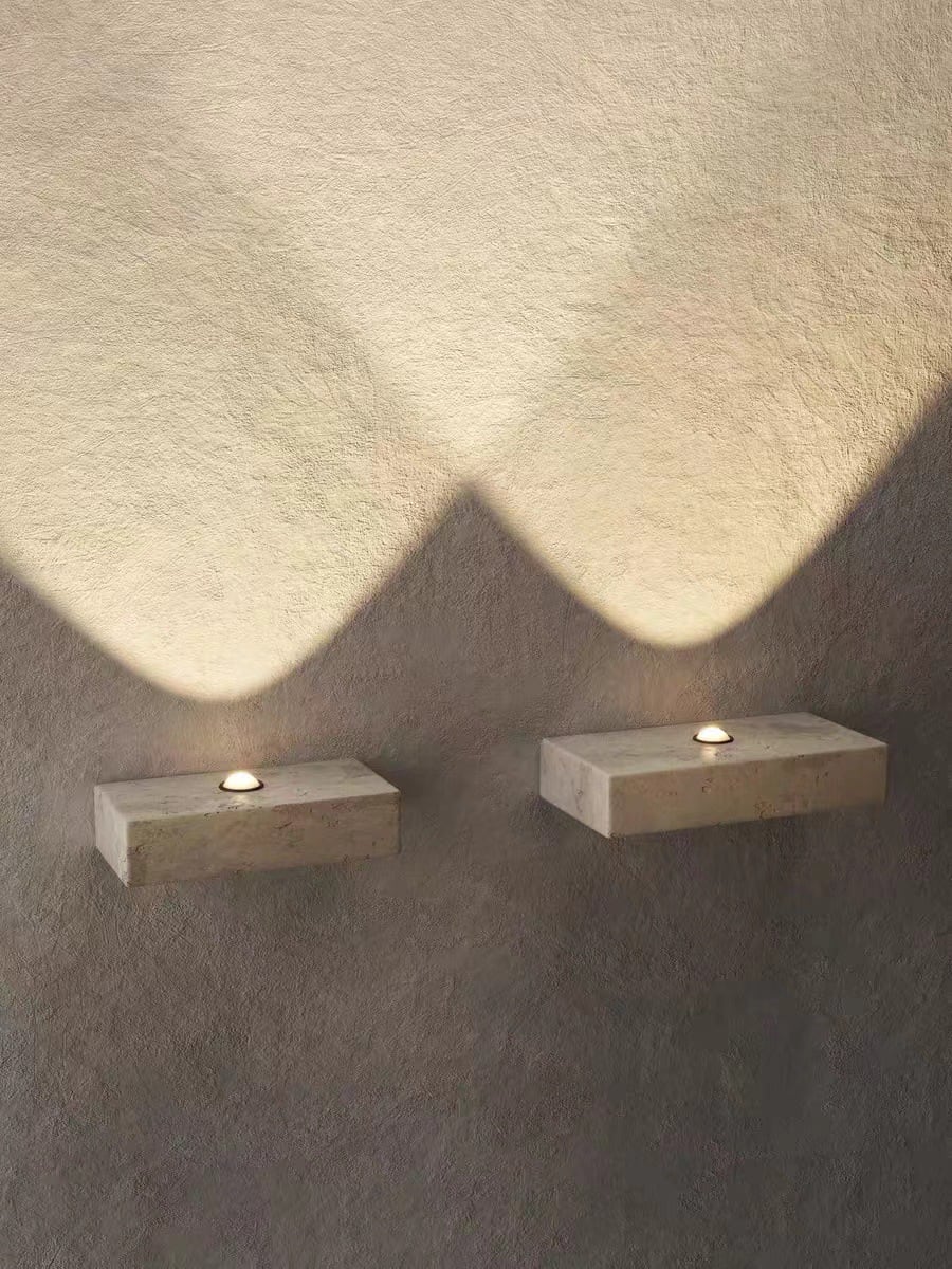 Wabi-Sabi Honig Travertin Wand Licht | Sconces
