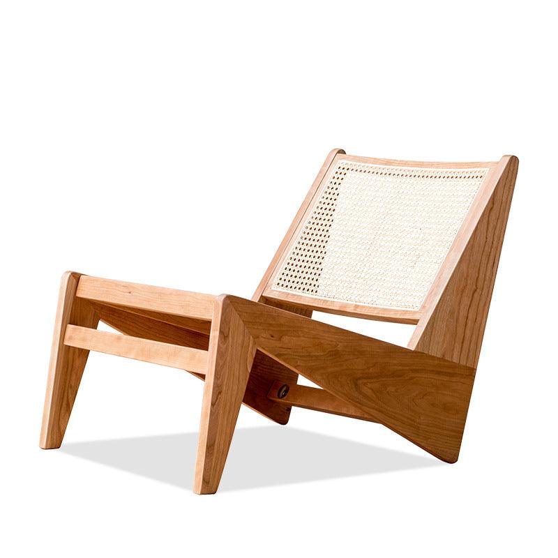 Akai Rika - Cherry Wooden & Rattan Loungesessel