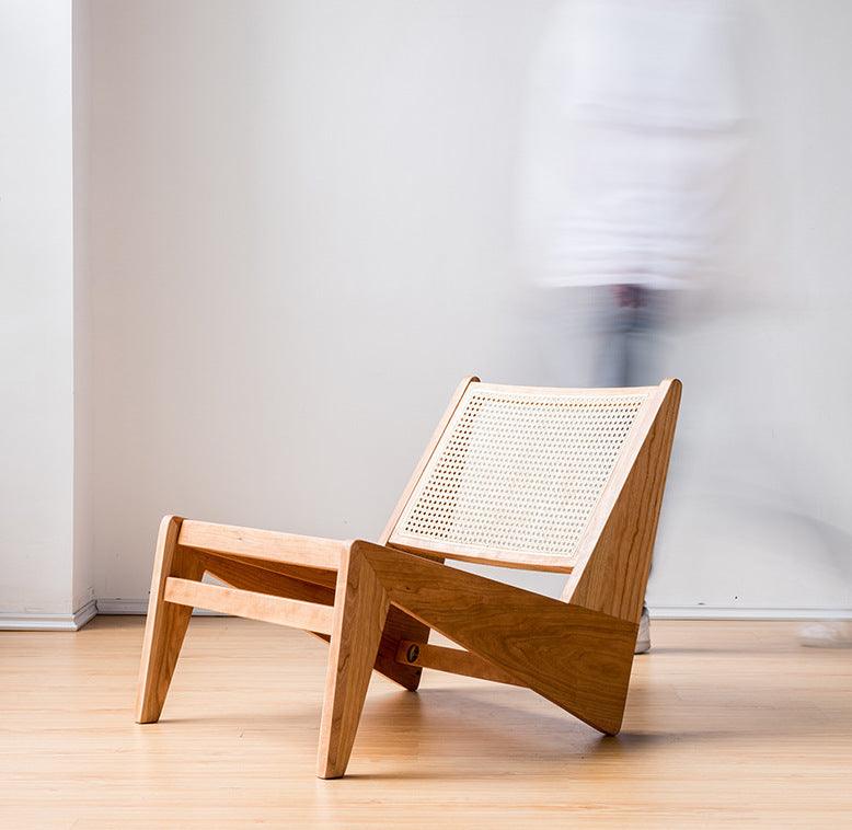 Akai Rika - Cherry Wooden & Rattan Loungesessel