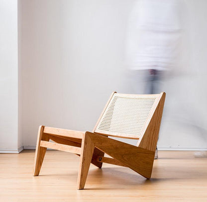 Akai Rika - Cherry Wooden & Rattan Loungesessel