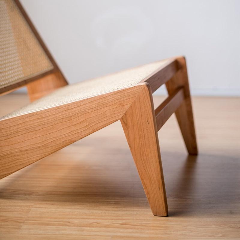 Akai Rika - Cherry Wooden & Rattan Loungesessel