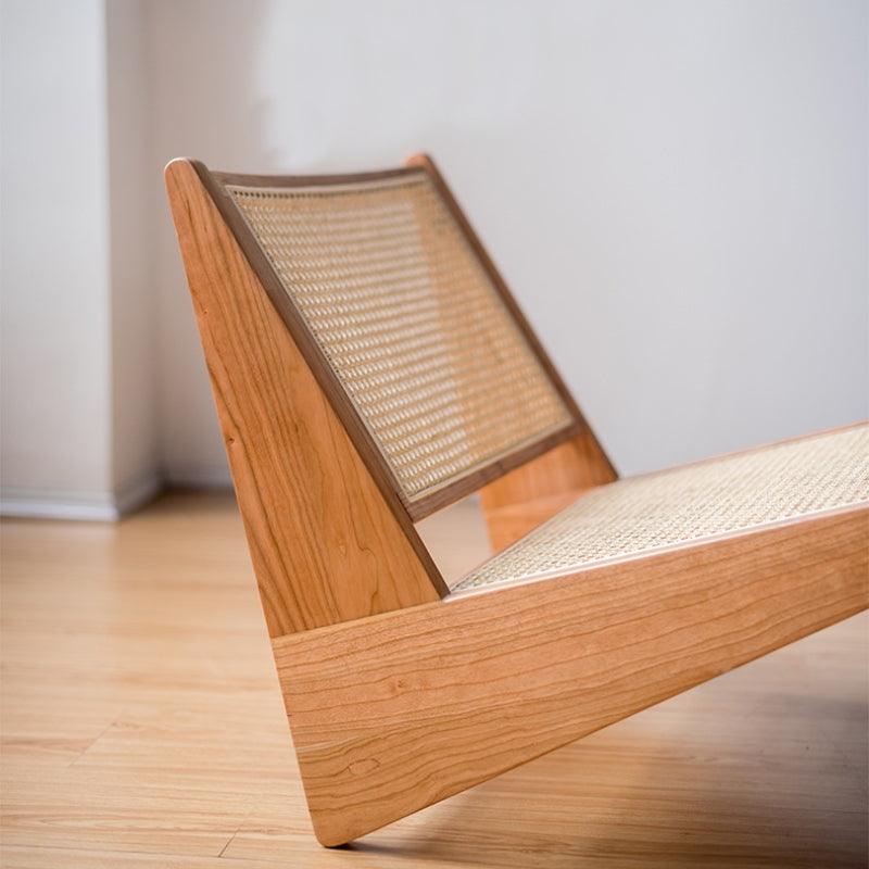 Akai Rika - Cherry Wooden & Rattan Loungesessel
