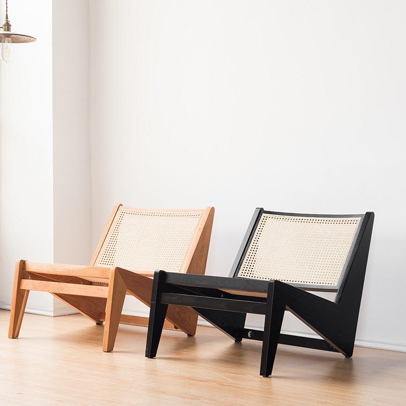 Akai Rika - Cherry Wooden & Rattan Loungesessel