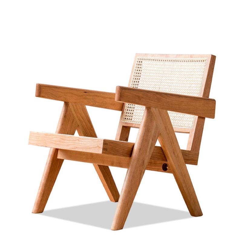 Akai Rika - Massivholz & Rattan Loungesessel mit Armlehnen 70