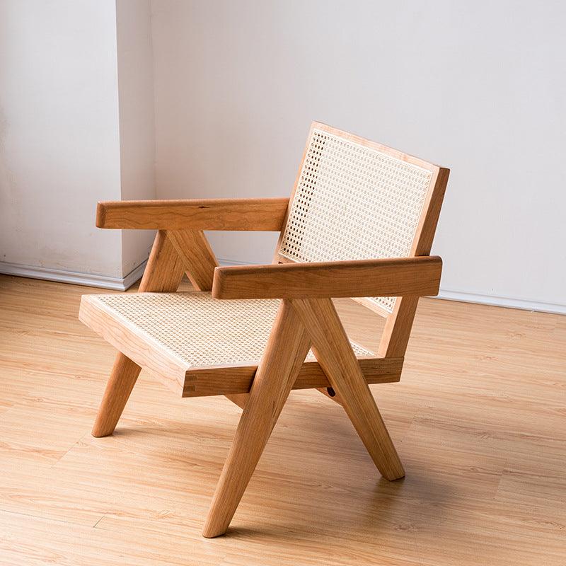 Akai Rika - Massivholz & Rattan Loungesessel mit Armlehnen 70