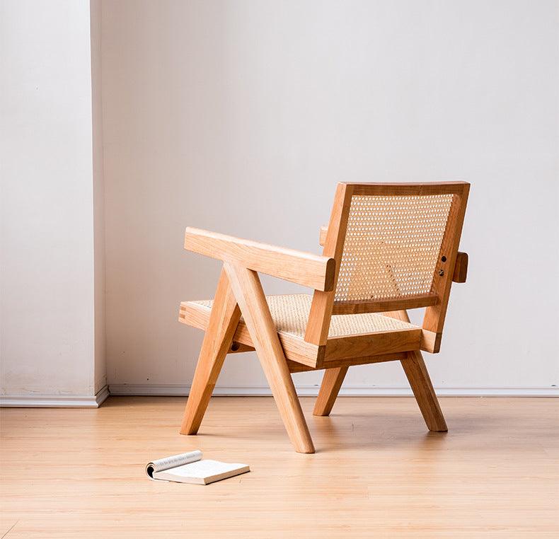 Akai Rika - Massivholz & Rattan Loungesessel mit Armlehnen 70