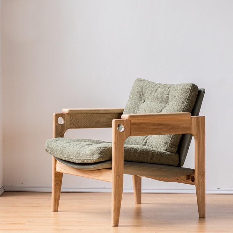 Azami - Solid Ash Wood & Fabric Armchair | Lesestuhl