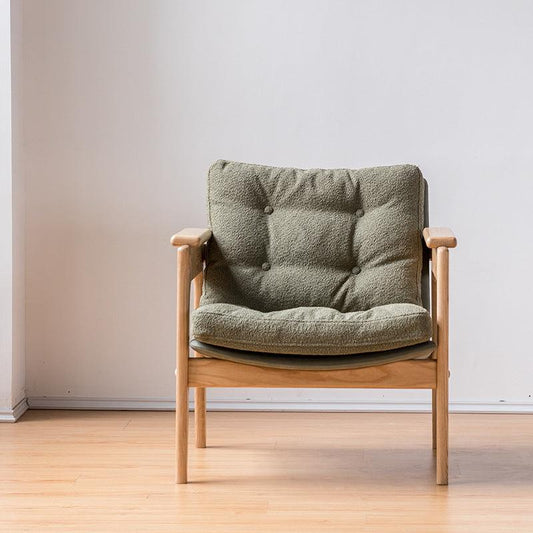 Azami - Solid Ash Wood & Fabric Armchair | Lesestuhl