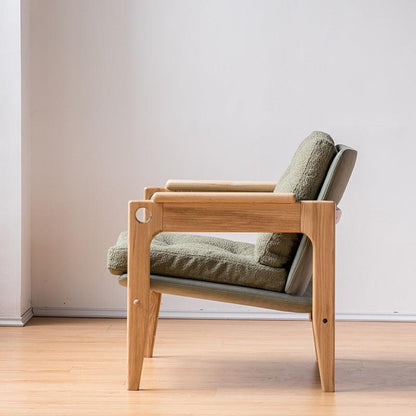 Azami - Solid Ash Wood & Fabric Armchair | Lesestuhl
