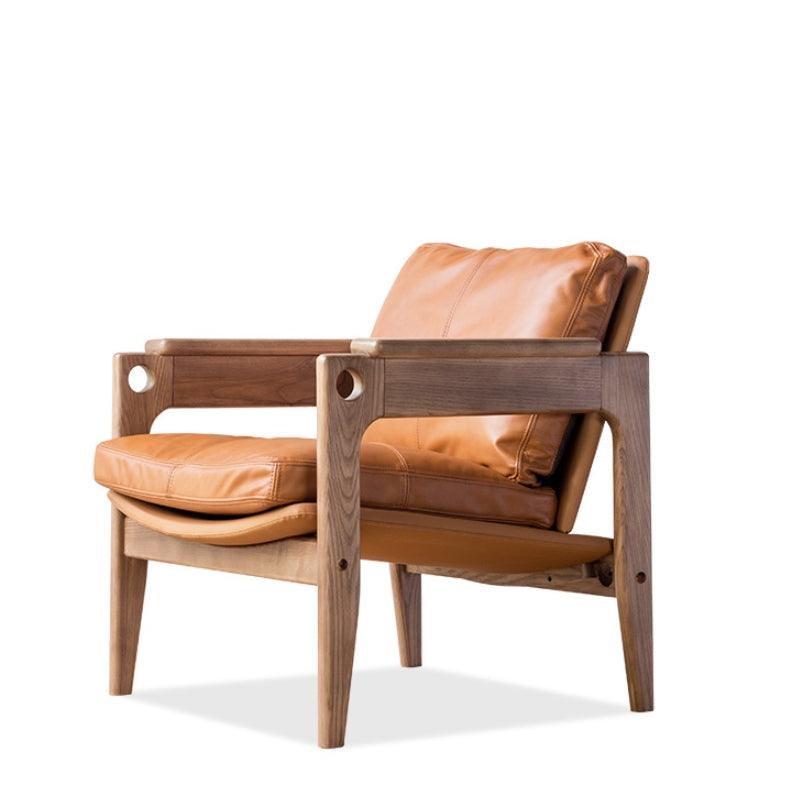 Azami - Solid Ash Wood & Original Leather Sessel | Lesestuhl