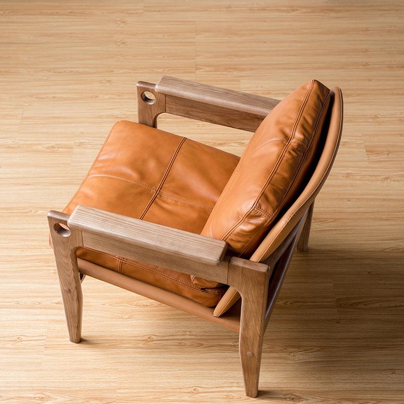 Azami - Solid Ash Wood & Original Leather Sessel | Lesestuhl