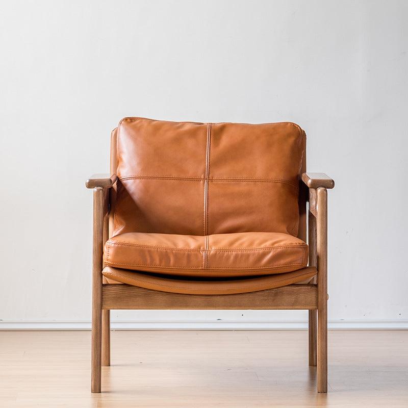 Azami - Solid Ash Wood & Original Leather Sessel | Lesestuhl