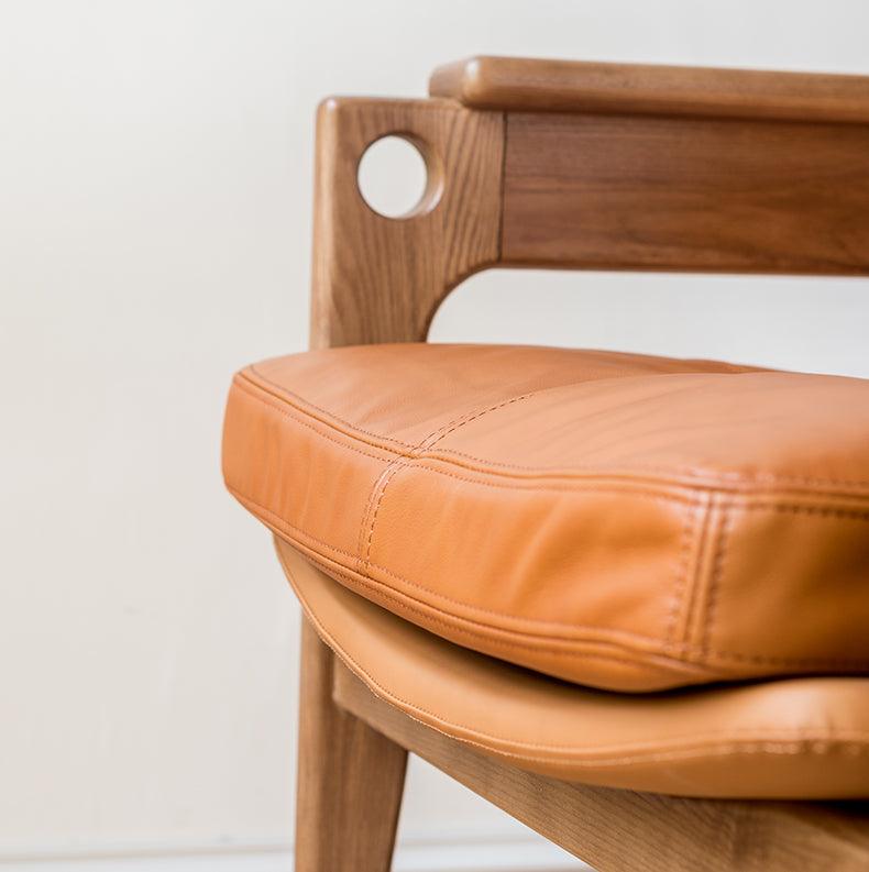 Azami - Solid Ash Wood & Original Leather Sessel | Lesestuhl