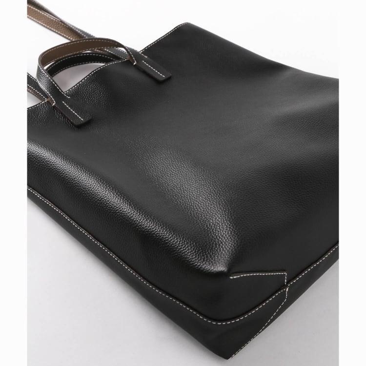 Schwarz & Khaki Doppelseitige Vollkorn-Kuh-Leder große Kapazität Tragetasche | Handtasche | Schultertasche