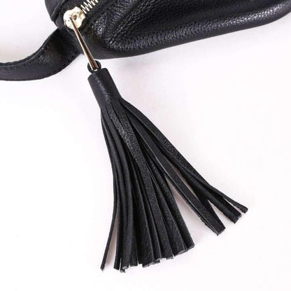 Schwarz Top Grain Cow Leather Fanny Packung | Anti-Diebstahl-Körpertasche