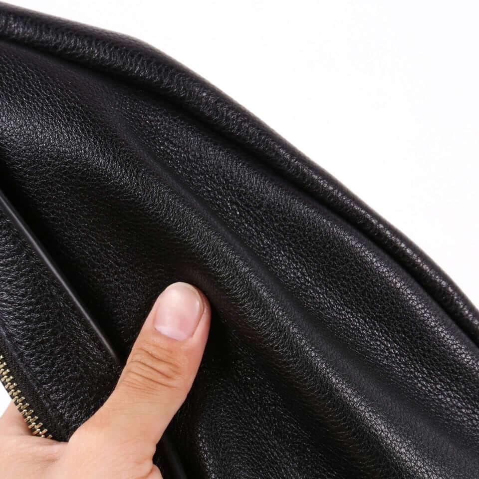TROW Banane - Schwarz Leather Large Slouchy Banana Bag | Gebogene Crossbody Bag