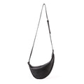 TROW Banane - Schwarz Leather Large Slouchy Banana Bag | Gebogene Crossbody Bag