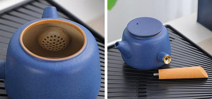 Schwarz Pottery Travel Tea Set - 8pcs mit Tea Tray