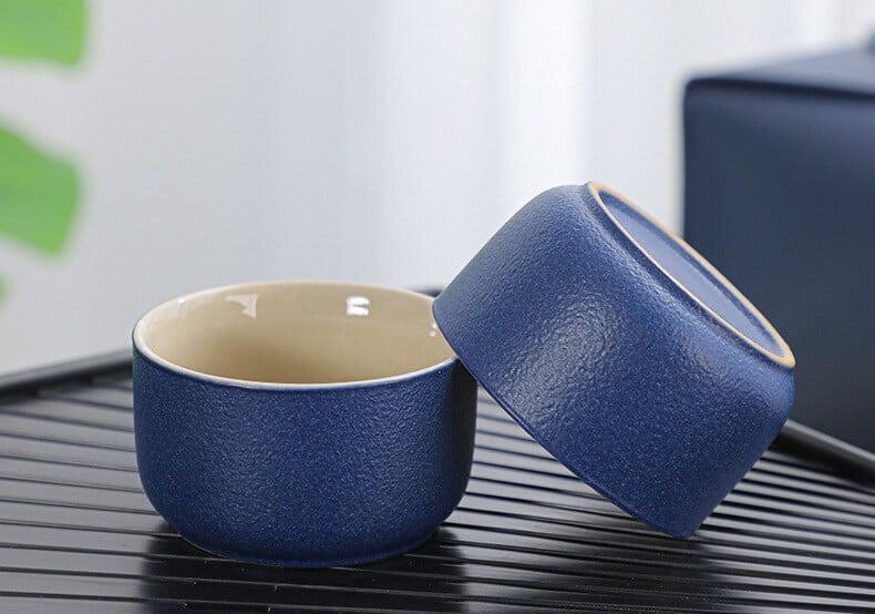 Schwarz Pottery Travel Tea Set - 8pcs mit Tea Tray