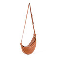 TROW Banane - Braunes Leder Große schlaffe Bananentasche | Gebogene Crossbody Bag