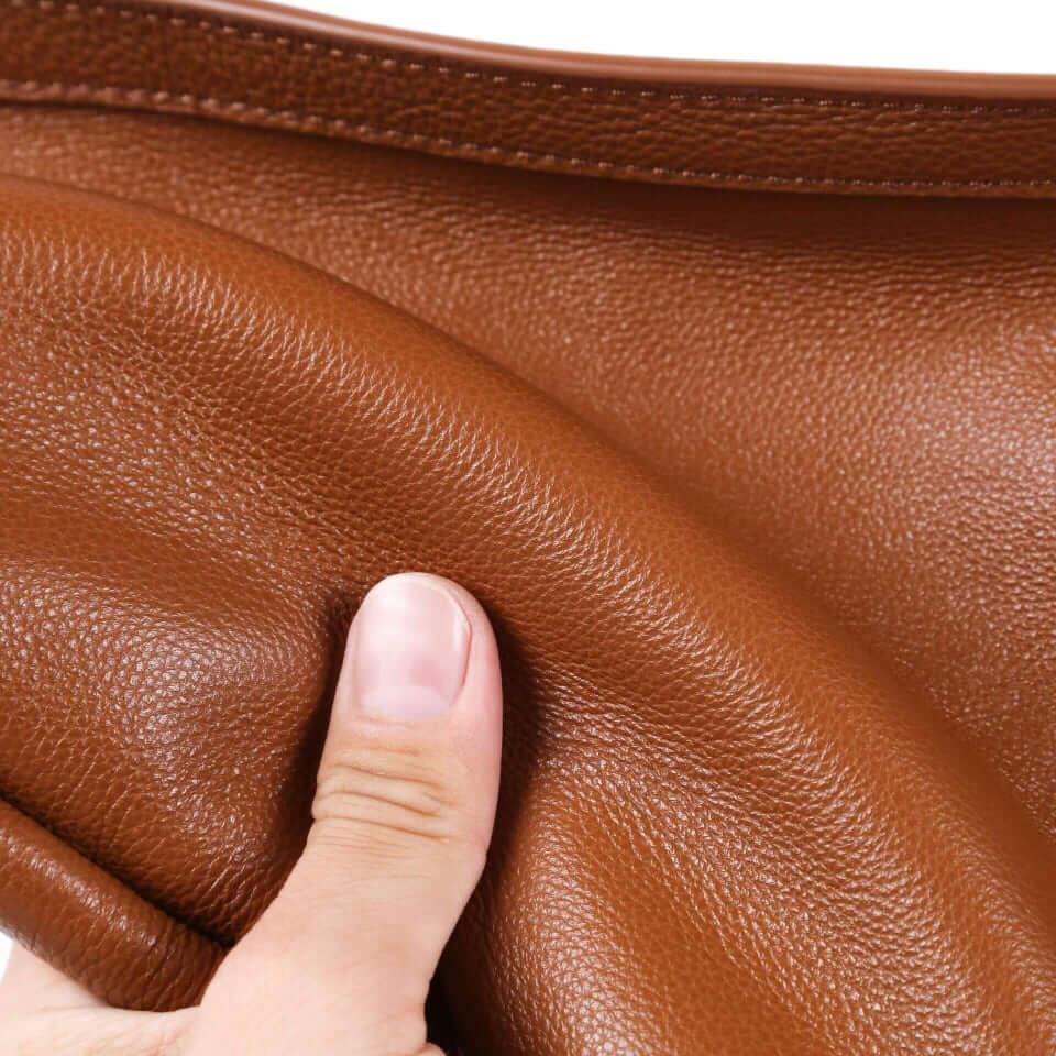 TROW Banane - Braunes Leder Große schlaffe Bananentasche | Gebogene Crossbody Bag