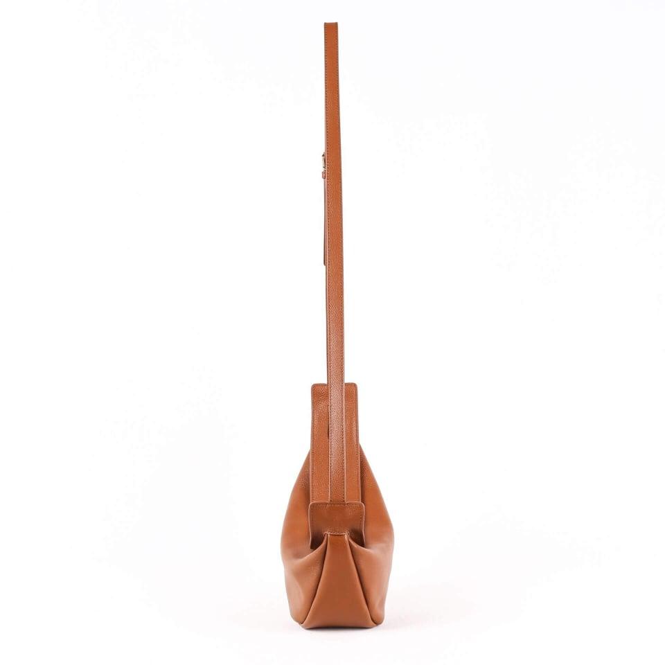 TROW Banane - Braunes Leder Große schlaffe Bananentasche | Gebogene Crossbody Bag