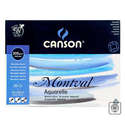 Canson Montval Aquarellblock, 20 Blätter - 300 gsm (63,5 kg)