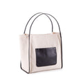 Canvas Große Kapazität Handtasche mit Full Grain Cow Lederhandband
